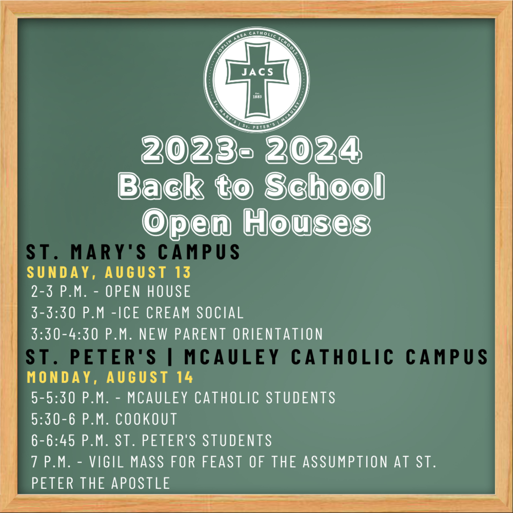 Open House Joplin Area Catholic Schools